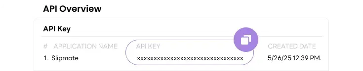 ตัวอย่างการใช้งาน API Key ในระบบ Slipmate